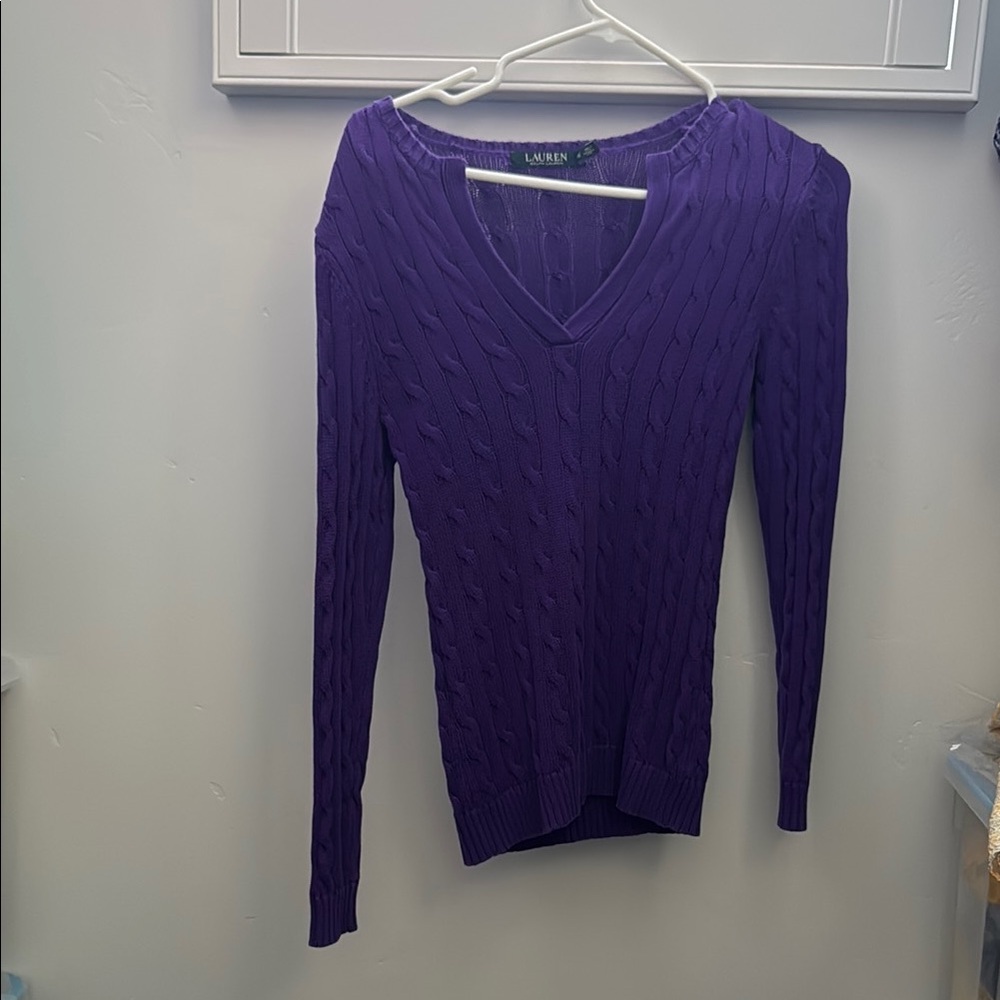Linden Purple V-Neck Women's Sweater
